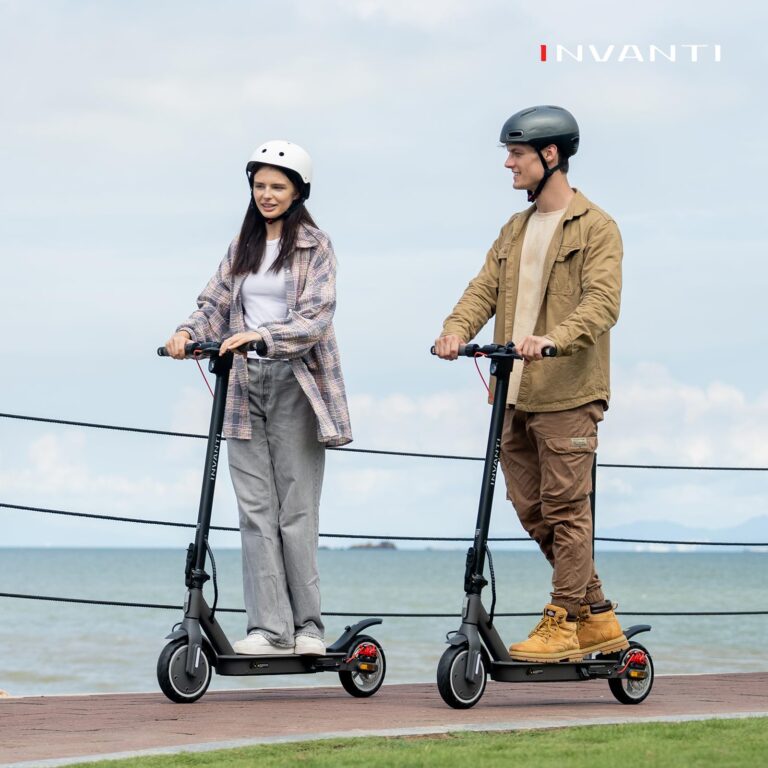 INVANTI E30 Electric Scooter with Smart APP, 19.9 Miles Range & 18 MPH, 350W Motor, 8.5" Solid Tires, Rear Suspension and Turn Signals, Foldable Electric Scooter for Adults and Teens - Image 3