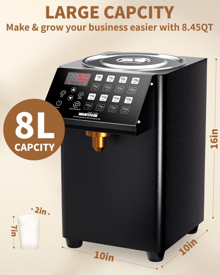 WantJoin Automatic Fructose Dispenser for Commercial, Stainless Steel Syrup Dispenser for Bubble Tea Equipment, Fructose Quantitative Machine with Measuring Cup, 8.45QT, Black - Image 4