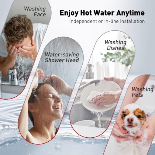 ThermoMate Tankless Water Heater Electric, 11kW at 240 Volt, On Demand Instant Hot Water Heater for Point of Use, Self-Modulating Save Energy, Save Space, 2.15GPM at 35°F Rise - Image 2