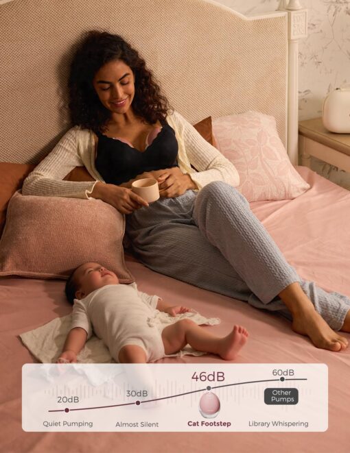 Momcozy Breast Pump Hands Free Upgraded Mobile Flow | M9, App Discreet Control with Personalized Multi-Modes & 15 Levels, Wearable Breast Pump 24mm, 2 Pack Cozy Red - Image 2