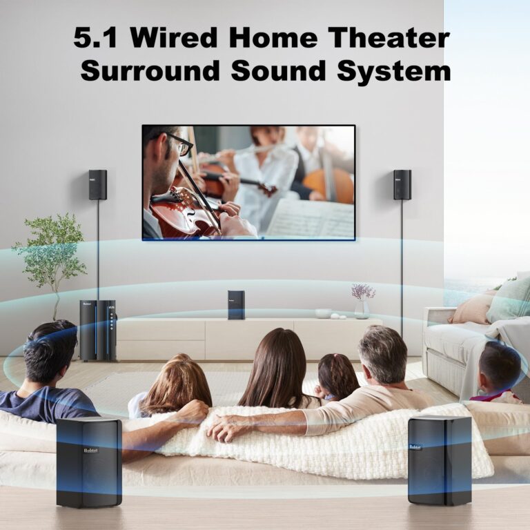 Bobtot Surround Sound Systems Home Theater System - 800 Watts Peak Power 6.5" Subwoofer 5.1/2.1 Wired Stereo Speakers Strong Bass with HDMI ARC Optical AUX Bluetooth Input - Image 8