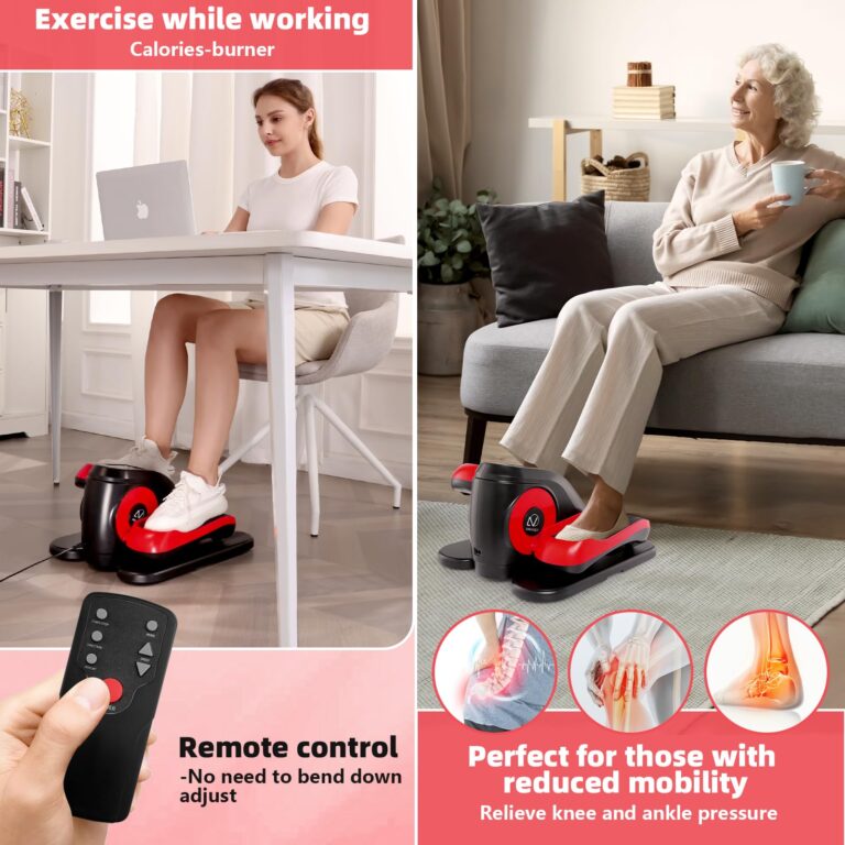 ANCHEER Under Desk Elliptical, Ellipse Leg Exerciser for Seniors Fully Assembled , Electric Seated Pedal Exerciser with Remote Control & 12 Adjustable Speed/Resistance - Image 8