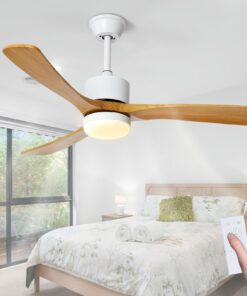 WYIXHOOG 48in Modern Ceiling Fans with Lights and Remote Control 6-Speed Quiet Wood Ceiling Fan Memory Function LED Ceiling Fan Light for Bedroom Living Room Kitchen Indoor Use