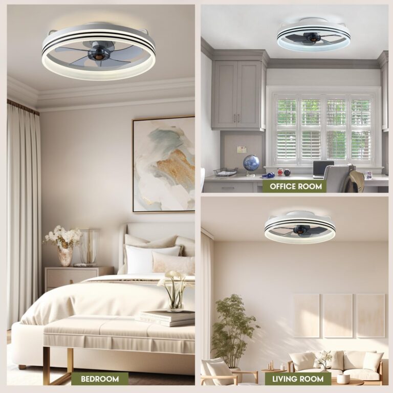 LUDOMIDE Smart Ceiling Fan with Lights, Alexa/Google Assistant/APP Control, 20" Low Profile Fan with 6 Speeds, Bedroom, Living Room, Patio - Image 2
