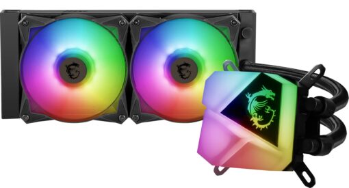 MSI MAG CoreLiquid C240 - AIO ARGB CPU Liquid Cooler - 240mm Radiator - LGA 1700 Ready - Dual 120mm ARGB PWM Fans for Desktop
