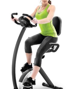 Marcy Foldable Recumbent Exercise Bike with High Backrest and Magnetic Resistance NS-653, Black White, One Size