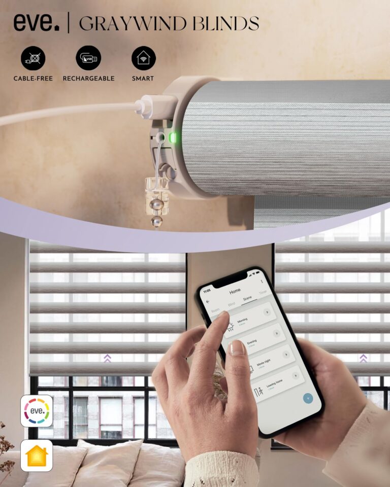 Graywind HomeKit Smart Zebra Blinds Eve Powered Siri Voice Home App Rechargeable Motorized Dual Layer Blinds Privacy Light Control, Custom Size (Gradient Brown) - Image 5