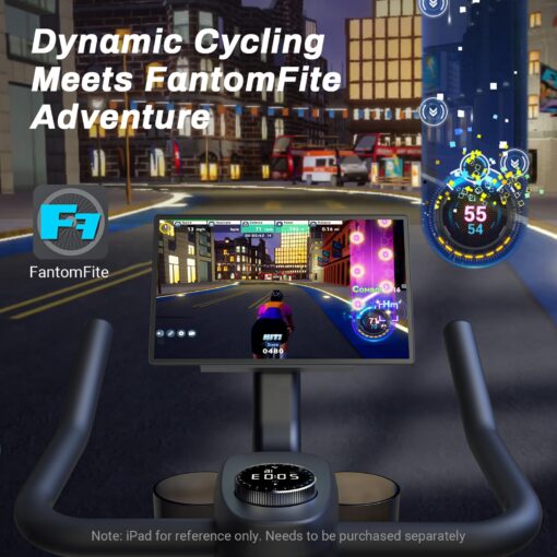 MERACH Exercise Bike, Brake Pad Stationary Bike with Exclusive App, Low Noise Indoor Cycling Bike with 300lbs Weight Capacity, Tablet Mount and Fitness Courses for Weight Loss - Image 2