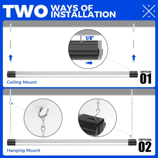 Barrina BS84 LED Shop Lights for Workshop 4FT, 84W, 10000LM, 5000K Utility Shop Lights, Pull Chain ON/Off, Hanging or Flush Mount, ETL, 10 Packs - Image 6