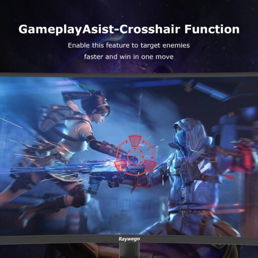 Raywego 34 inch Curved Ultrawide Computer Gaming Monitor 165Hz,UWQHD 3440x1440,1500R -PIP,1ms (MPRT),HDR, 300nits, sRGB99%,FreeSync,HDMI2.0(TMDS) x2,DP1.4 x2,Eye Care,VESA,Support Lifting Base - Image 4