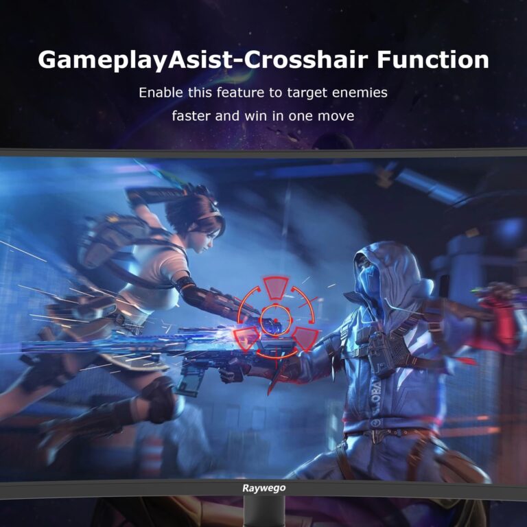 Raywego 34 inch Curved Ultrawide Computer Gaming Monitor 165Hz,UWQHD 3440x1440,1500R -PIP,1ms (MPRT),HDR, 300nits, sRGB99%,FreeSync,HDMI2.0(TMDS) x2,DP1.4 x2,Eye Care,VESA,Support Lifting Base - Image 4