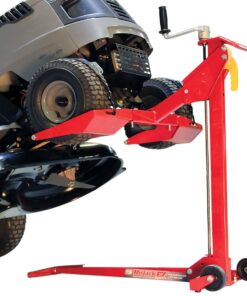 MoJack EZ Max - Riding Lawn Mower Lift, 450lb Lifting Capacity, Fits Most Residential & ZTR Mowers, Space-Saving Folding, Ideal for Mower Maintenance & Repair, Red