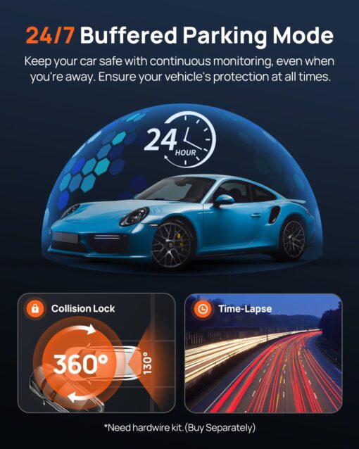 70mai Dual Dash Cam Front and Rear 4K, Car Camera for Cars with Sony IMX678, STARVIS 2 Night Vision, 4G LTE, AI Motion Detection, ADAS, 5GHz Wi-Fi 6, Parking Monitor, Voice Control (4K Omni X800) - Image 4