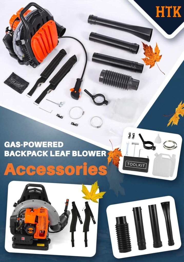 HTK 63 CC Gas Backpack Leaf Blower - 2-Stroke Engine, High-Velocity 665 CFM, Ergonomic Design, Low Vibration, and Cruise Control for Effortless Yard Mastery All Year Round - Image 4