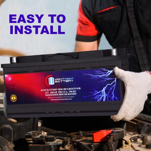 Mighty Max Battery MM-H9 Group 95R 12V 100AH 190RC 950CCA Replacement Battery Compatible with BMW 330i xDrive 19-24 - Image 3