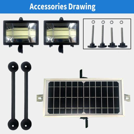 Solar Billboard Light ，Metal Aluminum Lamp Heads,12W 12000AMH Li-on Battery, 60 LED Super Bright Llight, Used for Real Estate Signs, Commercial, Advertising, Highway Sign Lighting - Image 3