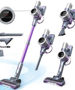 MIUZZY Cordless Vacuum Cleaner, 45Kpa Powerful Suction, 60 Mins Max Runtime, 4000mAh Large Batteries, Anti Hair Wrap Stick Vacuum, Vacuum Cleaners for Home, Pet Hair, Hard Floors and Carpets, Cars