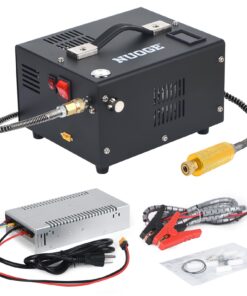 NUOGE Pcp Air Compressor 4500Psi 30Mpa Powered by Car 12V Dc or Home 110V Ac W/Converter Paintball/Scuba Tank Compressor Pump