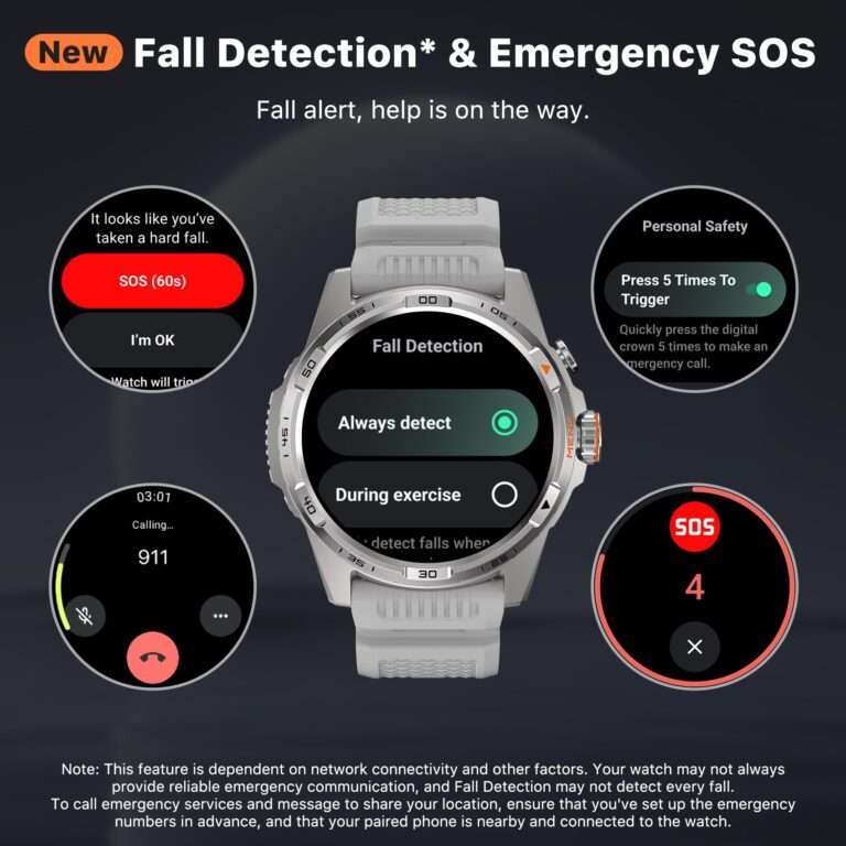 Ticwatch Atlas Smartwatch for Men Android Wear OS Smart Watch Outdoor 90 Hrs Battery 110+ Workout Modes Heat Map Fall Detection Health Fitness Tracker 5ATM GPS Compass Android Compatible Only - Image 7