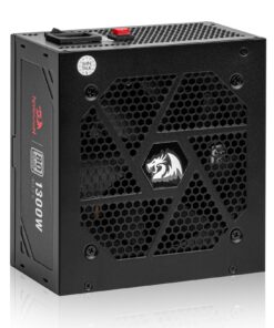 Redragon PSU018 80+ Platinum 1300 Watt ATX 3.0 Fully Modular Power Supply, 80 Plus Certified, 100% Japanese Capacitors & Low Noise Smart-ECO 0 RPM Fan, Full Mod Cables w/12VHPWR Cable, Black