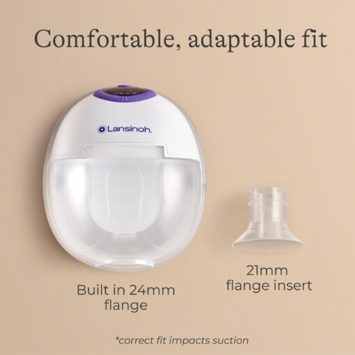 Lansinoh Discreet Duo Wearable Breast Pump, Hands Free Breast Pump, 4 Pumping Modes, 9 Levels Hospital Strength Suction, LED Display, Leak-Resistant Design, 2 Breast Flange Sizes Included: 24mm & 21mm - Image 4