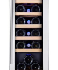 Kalamera Mini Fridge 18 Bottle - 12 inch Wine Cooler Refrigerator, Built-in or Freestanding, with Stainless Steel & Double-Layer Tempered Glass Door, and Temperature Memory Function Wine Fridge