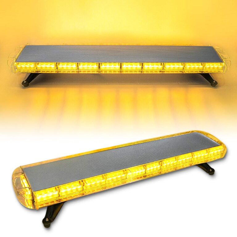 CUMART 47" 88 Amber Yellow LED Extreme Bright Intensity Construction Emergency Warning Strobe Light Bar Rooftop Low Profile Law Enforcement Hazard Flashing for Tow Truck Vehicle Universal