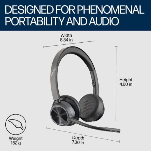 Poly Voyager 4320 UC Wireless Headset (Plantronics) - Stereo Headphones w/Noise-Canceling Boom Mic - Connect PC/Mac/Mobile via Bluetooth - Works w/Teams (Certified), Zoom, & More - Amazon Exclusive - Image 6