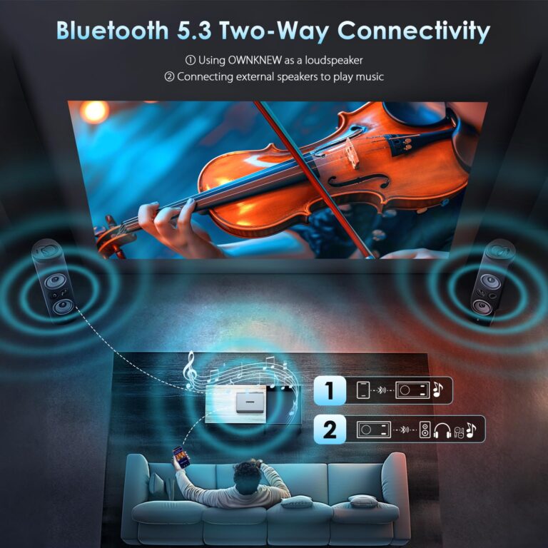 [Electric Focus] 4K Support Projector with WiFi6 and Bluetooth 5.3, 22000L for Outside Video Movie Use, OWNKNEW Outdoor Gaming Proyector, Auto Keystone Correction - Image 6