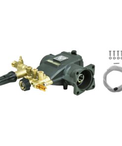 AAA 90036 Horizontal Triplex Plunger Replacement Pressure Washer Pump Kit, 3200 PSI, 2.8 GPM, 3/4" Shaft, Includes Hardware and Siphon Tube, for Industrial Gas Powered Machines, Black