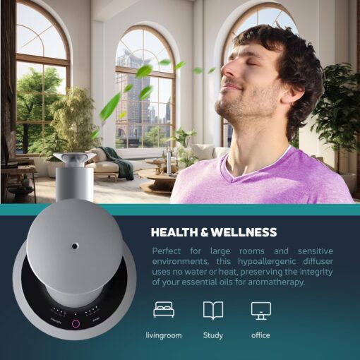 Difair Waterless Essential Oil Diffuser - Wireless Aromatherapy Diffuser Oil Machine - Fragrance Scent Diffusers for Home - Cold Air Diffuser for Office - Aroma Diffuser for Home, Hotel, Spa - Image 3