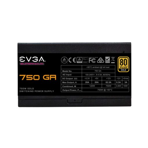 EVGA 220-GA-0750-X1 Super Nova 750 Ga, 80 Plus Gold 750W, Fully Modular, ECO Mode with Dbb Fan, 10 Year Warranty, Compact 150mm Size, Power Supply - Image 4