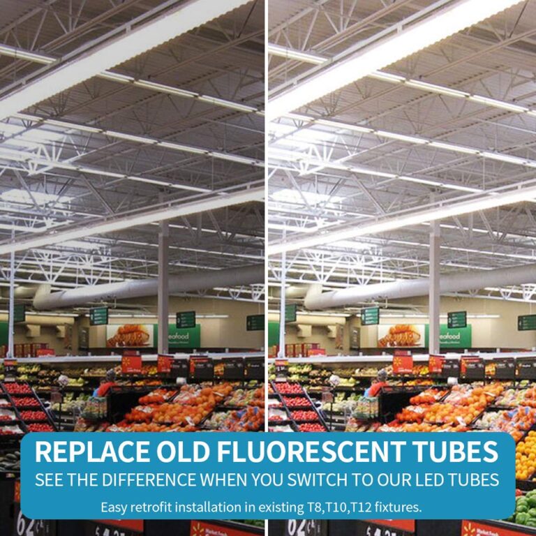 LIGHEART 8FT Linkable LED Shop Light, 100W 12000LM, T8 Integrated LED Tube Light Fixture, V Shaped, High Output,6000K, Brighter White, LED Bulb Light for Garage, Warehouse, Plug and Play (10-Pack) - Image 2