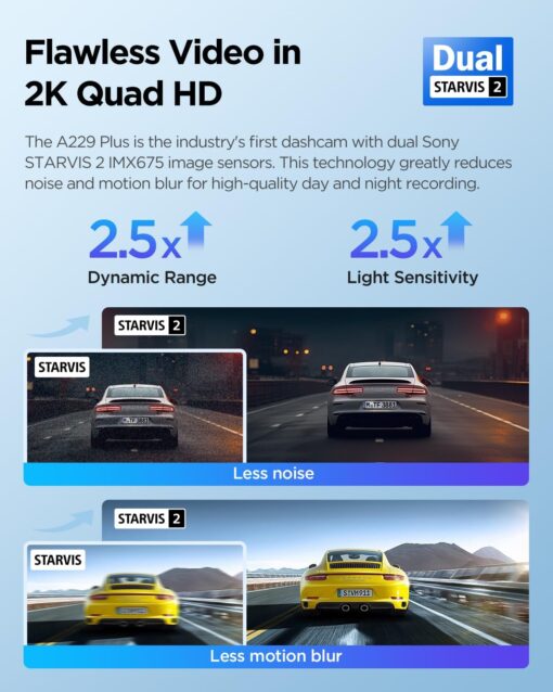 VIOFO A229 Plus Dash Cam Front and Rear, Dual STARVIS 2 Sensors, 2 Channel HDR, 1440P+1440P Voice Control Car Dash Camera, 5GHz Wi-Fi, Support 512GB Max, Voice Control, Ultra-Precise GPS - Image 7
