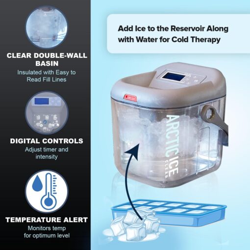 Circulating Cold Water Therapy Ice Machine Gen 2 by Arctic Ice Clear – for Knee, Elbow, Shoulder, Back Pain, Swelling, Sprains, Injuries (Arctic Ice Clear) (with Back Pad) - Image 6