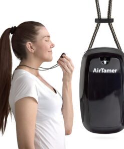 AirTamer A315 Advanced Rechargeable and Portable Air Negative Ion Generator | Proven Performance, Black with Black Leather Travel Case