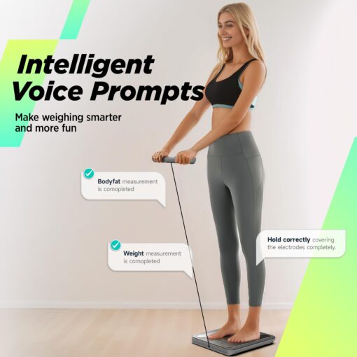 Runstar Digital Bathroom Scale for Body Weight, Body Fat, BMI 28 Measurements, Innovative 8-Electrode Smart Scales FSA or HSA Eligible with Voice Prompt Function High Accurate Bluetooth Weight Machine - Image 4