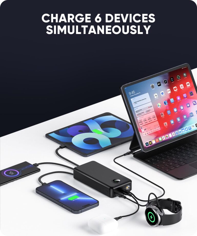Power Bank 40000mAh Portable Charger 22.5W Fast Charger with 5 Outputs & 2 Inputs LED Display Equipped with Flashlight External Battery Pack for iPhone 16/15/14, Samsung, Etc - Image 7