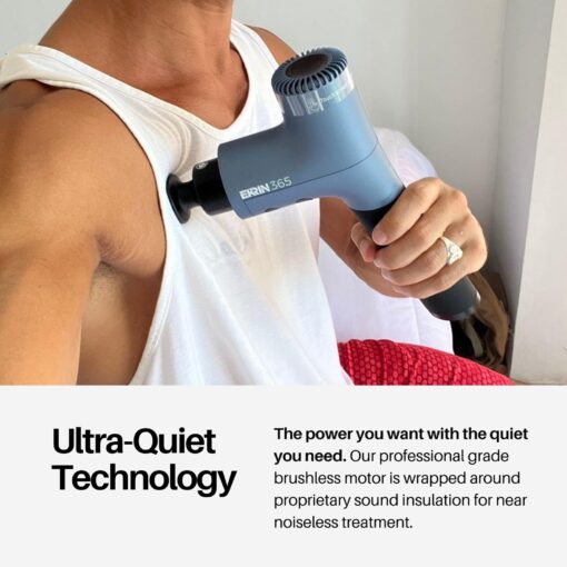 Ekrin Athletics 365 Massage Gun - Ergonomic Deep Tissue Back & Neck Massager for Pain Relief & Soreness - 4 Speeds & Attachments - Long Battery Life & Noise Insulation - Image 6