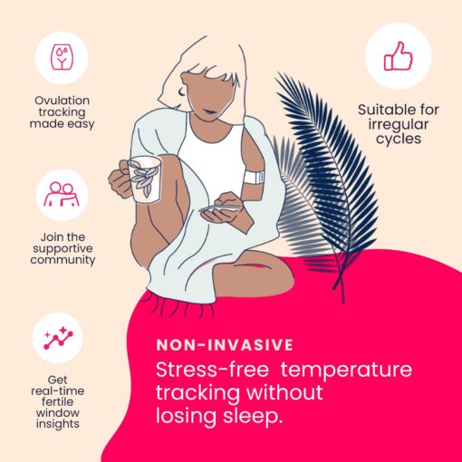 Tempdrop Fertility and Ovulation Tracker –Wearable Basal Body Temperature (BBT) Monitoring Sensor and Fertility Charting App Includes Comfortable Armband (L/XL - 12.5-18.5 Inches) - Image 4