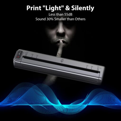 Phomemo Ultra-Light Q302 Portable Printer, Wireless Inkless Thermal, WiFi Bluetooth for US Letter/A4/A5/B5 Thermal Paper, Compact Printer, Compatible with Android iOS Phone & Laptop - Image 8