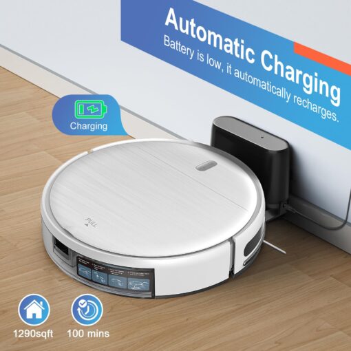 Robot Vacuum and Mop, 2 in 1 Robotic Vacuum Cleaner with Schedule, App/Voice, Slim Mopping Vacuum Robot with Watertank and Dustbin, Self-Charging, Easy of Use, Ideal for Hard Floor, Pet Hair, Carpet - Image 3