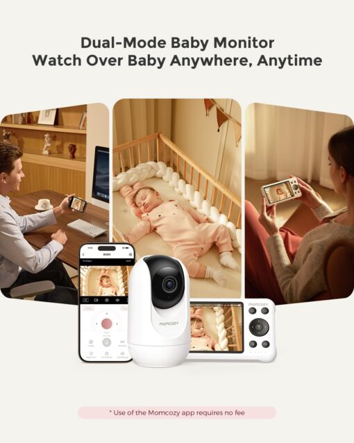 Momcozy Smart WiFi Baby Monitor with Camera and Audio, 5" 1080P Screen with Wall Mount, Motion & Cry Detection, Safe Fence, Clear Night Vision, 5000mAh Battery, 2-Way Talk, Photo & Video Recording - Image 9