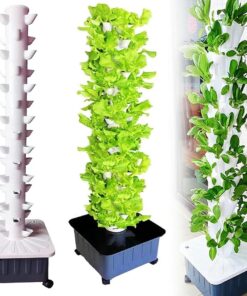 AMNOOL 45-Hole hydroponic Planting Tower Hydroponic Tower Planting Points Indoor Vertical Gardening Greenhouse Farm hydroponic Planting kit