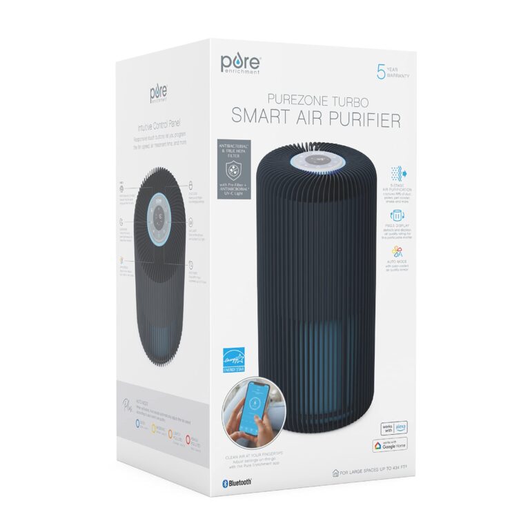Pure Enrichment PureZone Turbo Smart Air Purifier for Large Rooms (1050 sq. ft. in 30 min.) - Energy Star Rated, 5 Stage Filtration, Smartphone Compatible, Traps Germs, Smoke, & Dust (Graphite) - Image 3
