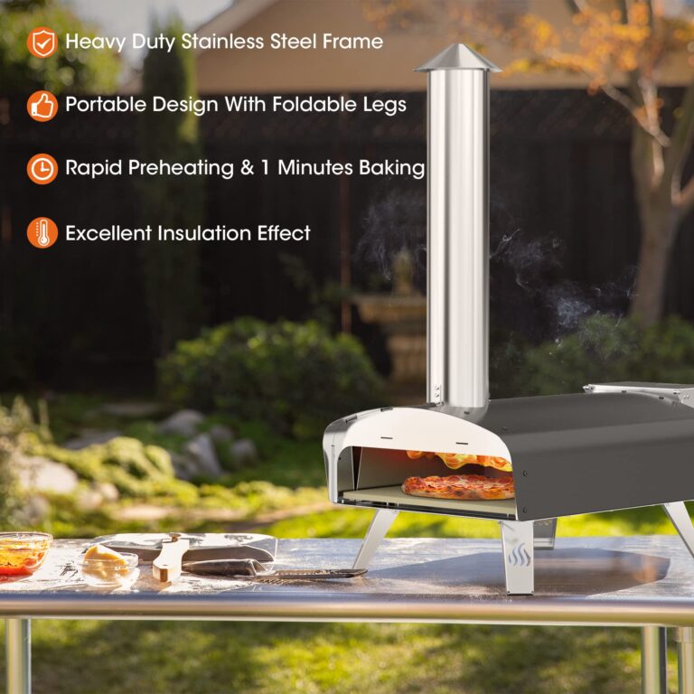 Mimiuo Outdoor Pizza Oven Wood Pellet 12" Pizza Ovens with Pizza Stone and Pizza Peel, Portable Wood-Fired Pizza Oven Pizza Stove for Backyard and Outside (Classic W-Oven Series) - Image 7