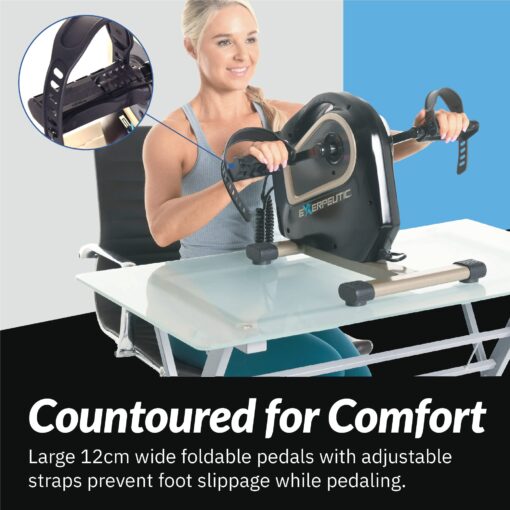 Exerpeutic 2000M Motorized Under Desk Exercise Bike - Electric Legs and Arms Pedal Exerciser - Fitness Equipment for Home Use - Remote Work Office Accessory - Black - Image 5