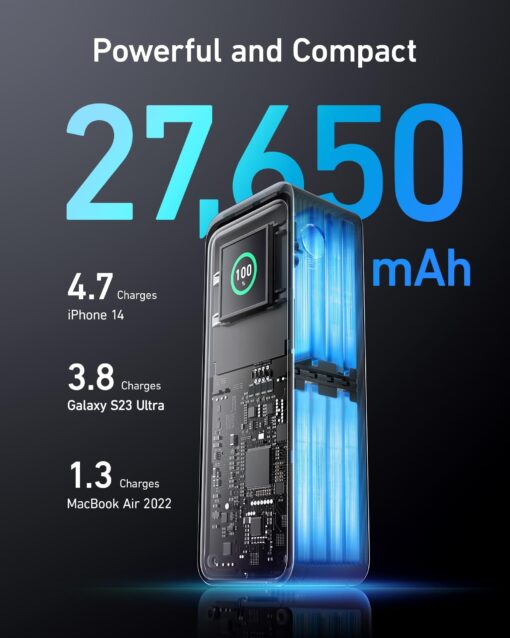 Anker Prime Power Bank, 27,650mAh 3-Port 250W Portable Charger for Travel, TSA-Approved, Smart App, for MacBook Pro/Air, iPhone 16/15/14 Series, Samsung, Laptops, and More - Image 5
