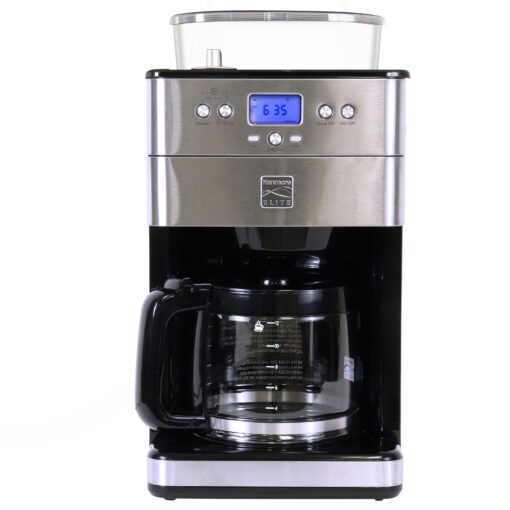 Kenmore Elite Grind And Brew Coffee Maker - Burr Grinding Ground Coffee Bean Hopper With Drip Pot, 12 Cup Programmable Automatic Brew Coffee Machine For Barista Style Cafetera, Use For Kitchen & Café - Image 2
