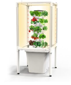 Sjzx Hydroponics Growing System Kit with Grow Lights |25-Plant Hydroponic Tower | Home Indoor Gardening Herbs, Fruits and Vegetables | Indoor Hydroponics Tower System Kit
